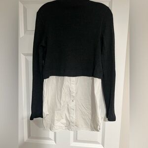 Theory mixed media layer-look top